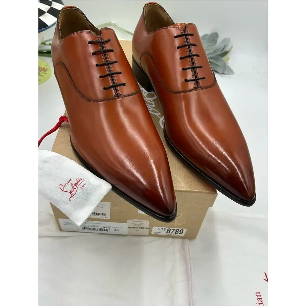 Men's Christian Louboutin Pelvis Leather, Oxford, size 46 made in Italy
